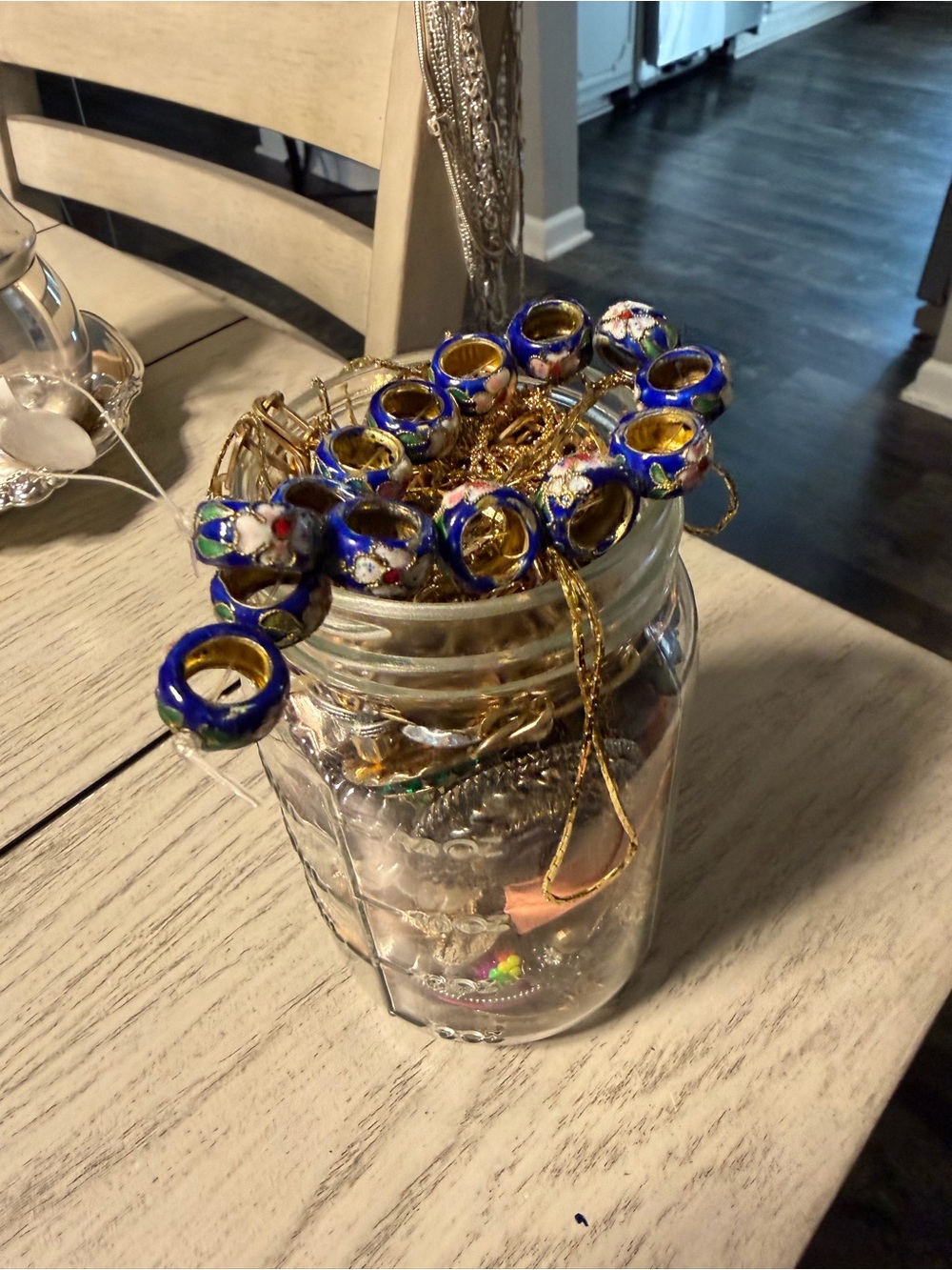 Blue Cloisonné Bead Necklace Strand